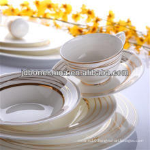 christmas 2014 new design golden porcelain flower gold line stylish royal fine bone china cutlery set